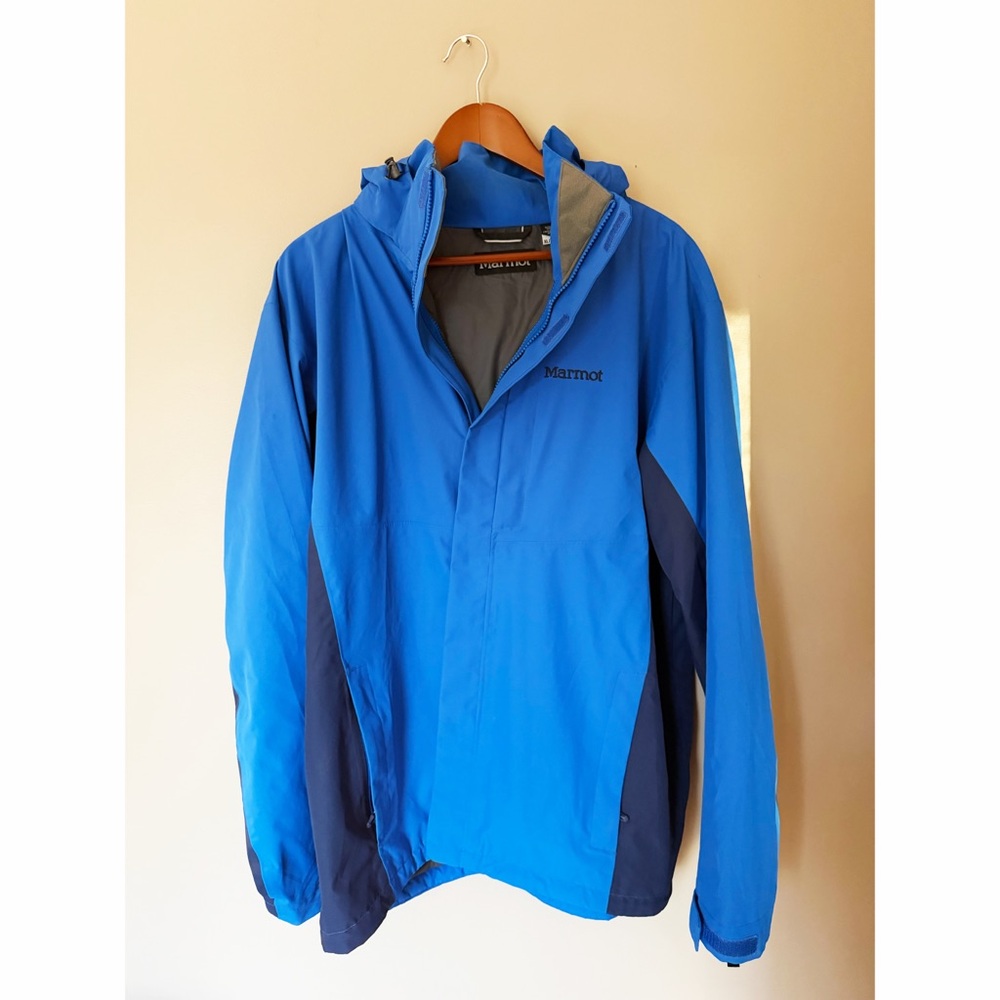Marmot Men's Castleton Component Shell Waterproof Jacket Blue Long Sleeve XL